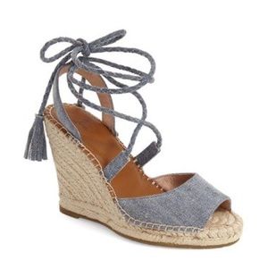 Joie Phyllis Denim Espadrille Wedges